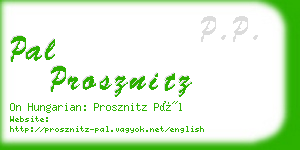 pal prosznitz business card